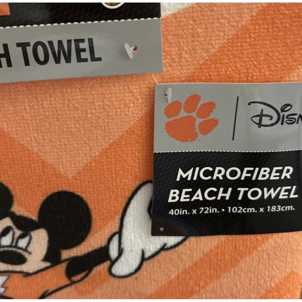 New Northwest Disney Clemson Tigers Mickey Mouse Football Beach Towel 40
